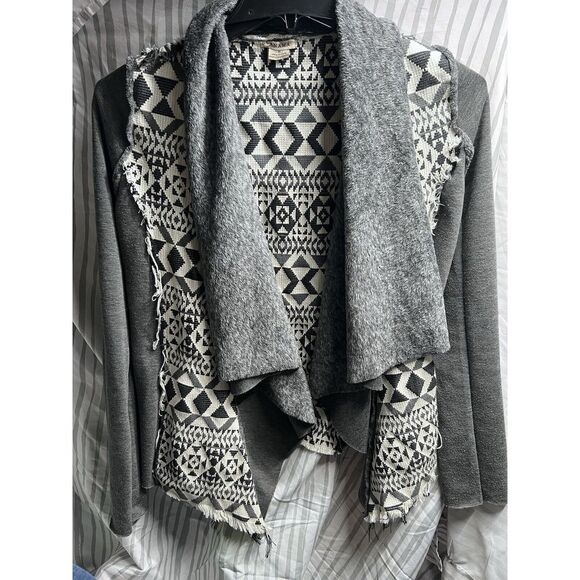 Anama Aztec Geometric Open Front Cardigan‎ Sweater Women's Size Medium EUC - Picture 1 of 6